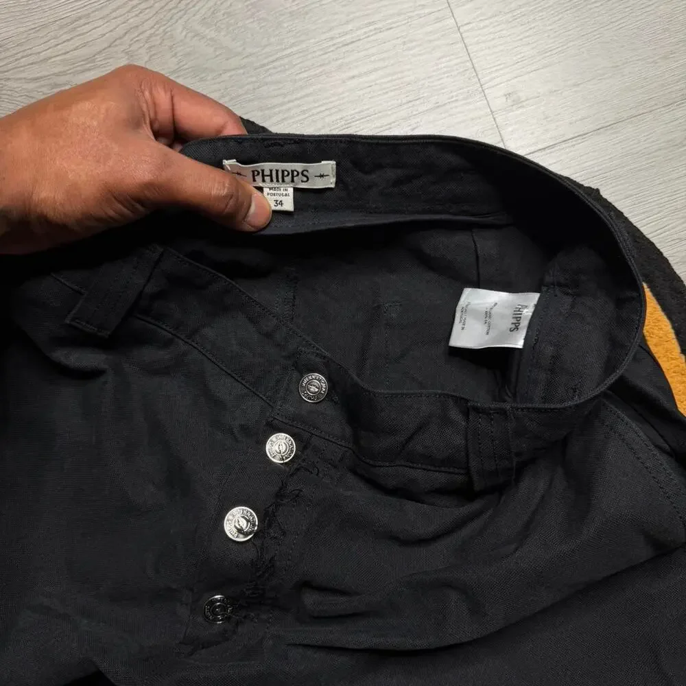 Phipps Double Knee Casual Chino Pants Size 34 Black